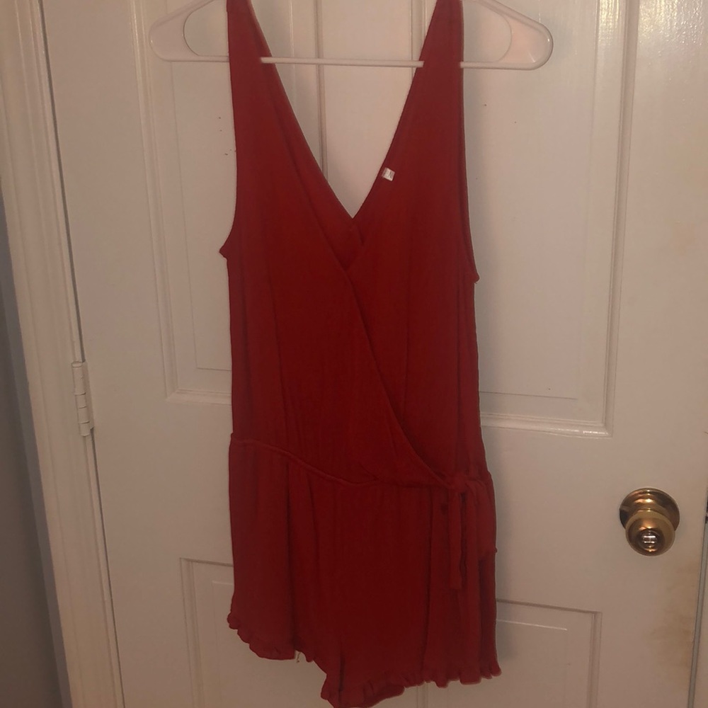 Coral Nine Bird Romper
